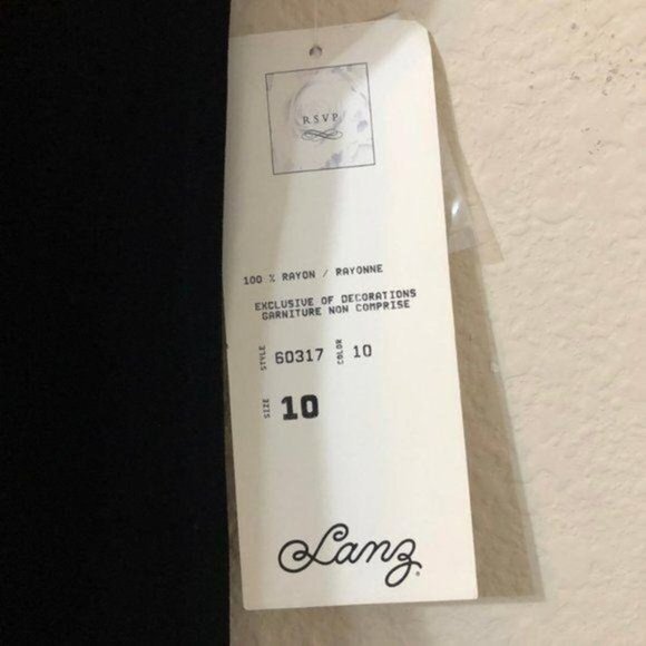 Lanz RSVP Dress Black Velvet Vintage Cottagecore - Picture 4 of 6